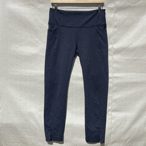 Athleta Women’s Herringbone Mercer Tight Legging Blue/Black Size Medium - Picture 1 of 10